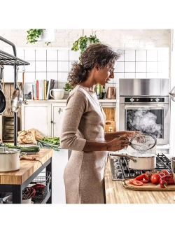 KitchenAid Кастрюля эмалированная 20 см 3,7 л с крышкой Миндальный крем