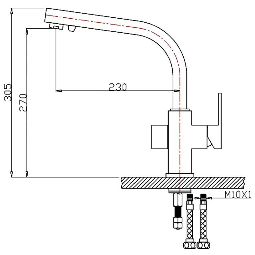 ZR 311 YF (кварц) - Комбинированный смеситель для кухни под фильтр