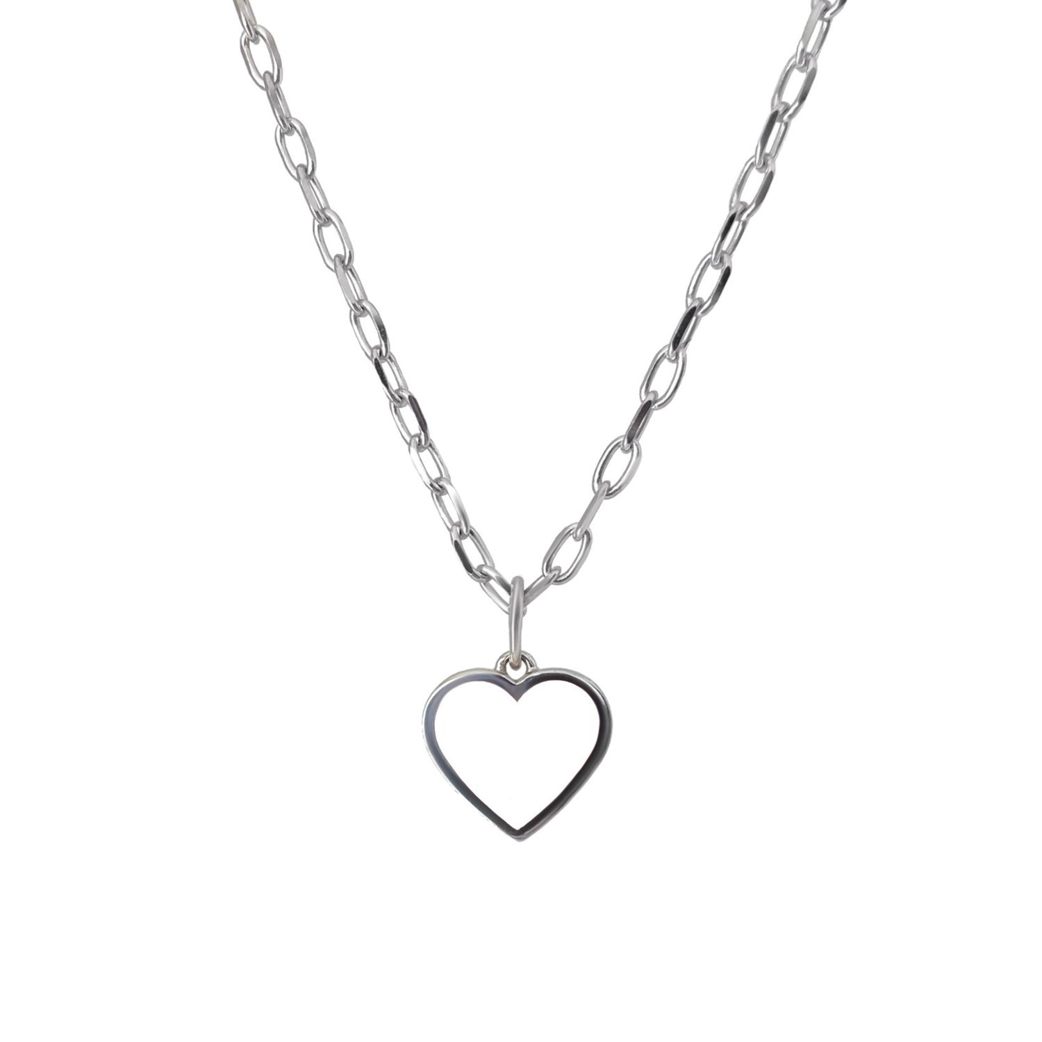 Колье Silver White Heart Necklace