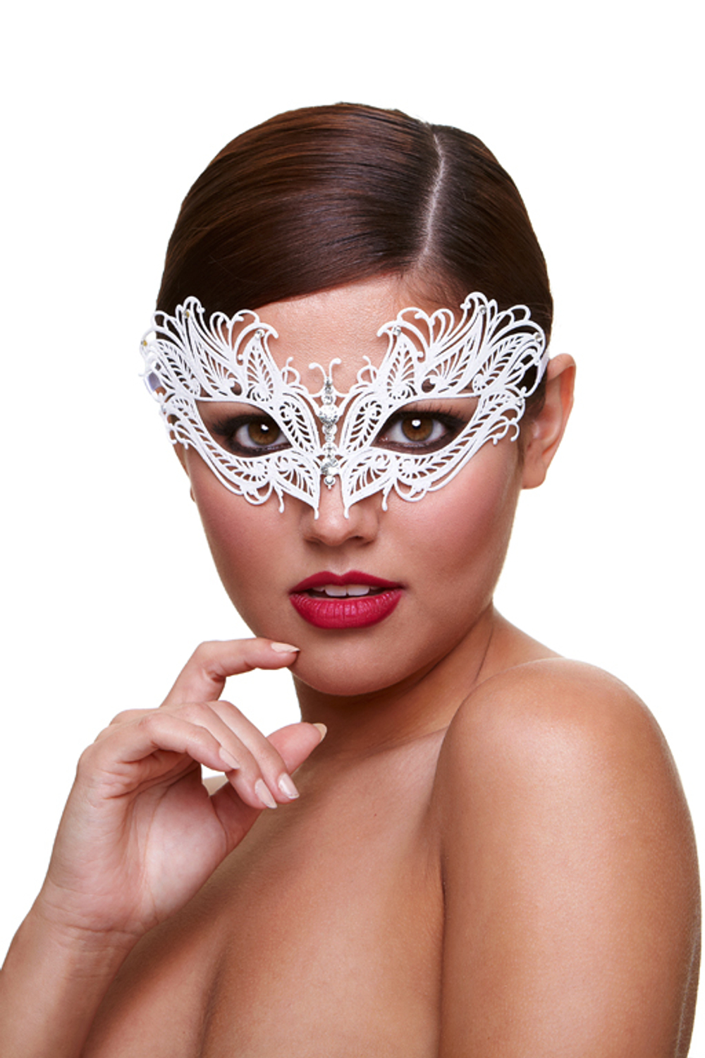 Маска со стразами Masq Snow Queen (Цвет: белый)
