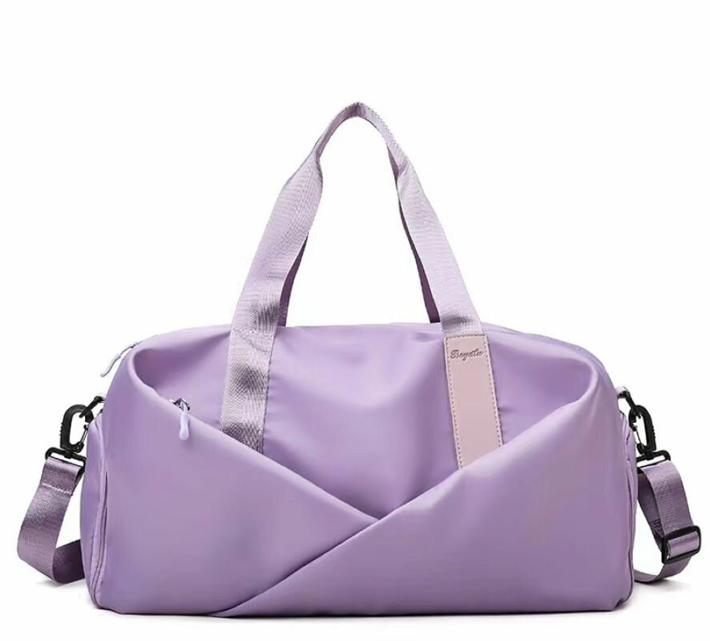 Сумка спортивная дорожная, сиреневая 43*26*30см