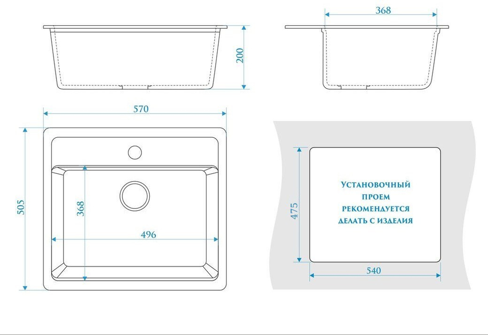 Кухонная мойка BERGG lab Z9 570х505 мм Терракот