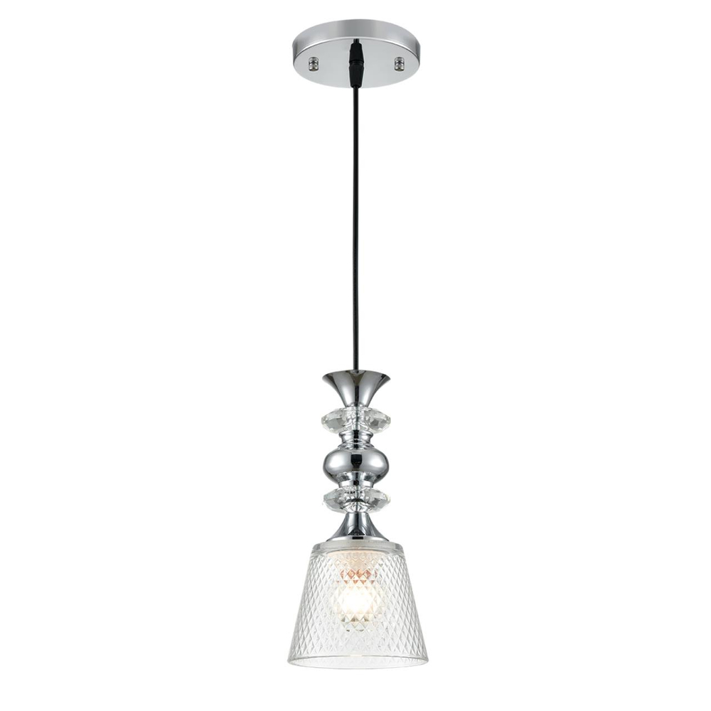 8049/1A SUSPENTIONI LN26 392 хром/прозрачный металл/стекло Подвесной светильник E27 1*60W 220V MANOLA