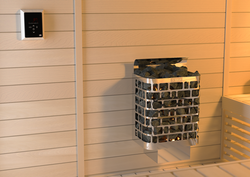 SAWO Электрическая печь Krios настенная, 9,0 кВт, нерж. сталь, артикул KRI-90Ni2-P, выносной пульт (встроенный блок мощности, пульт покупается отдельно)