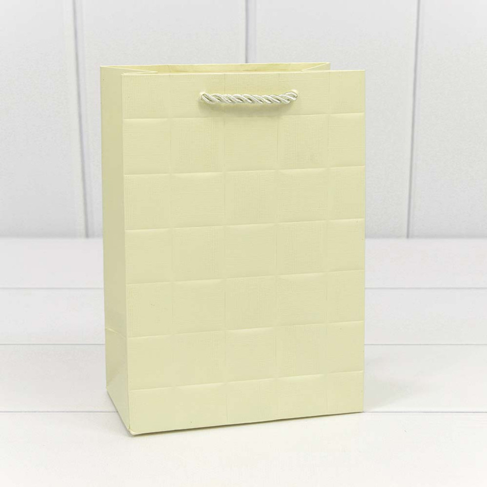 Пакет подарочный 14х20х8см "Квадраты" (Бежевый)