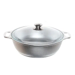 Кастрюля-жаровня 3л литой алюминий со стеклянной крышкой ж34