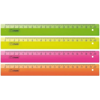 Линейка пластик флуор. 16см. ЛН01(Стамм)