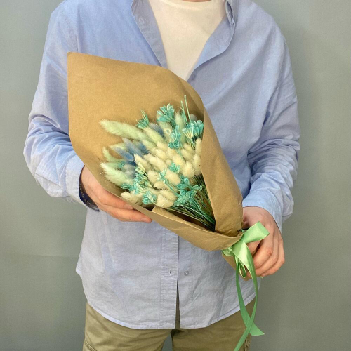 Букет из лагуруса эпифиллума. Букет из сухоцветов 003 Chalet Green