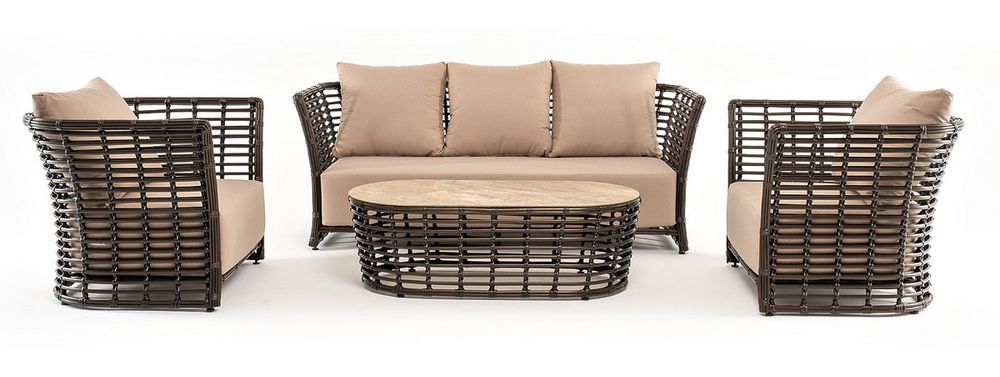 "Валенсия" лаунж-зона из искусственного ротанга, цвет бронзовый