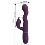 Фиолетовый вибратор-кролик 24,9см с волновыми движениями Pretty Love Waving & Vibrating Rabbit Laursen Dark Purple BW-500089-1