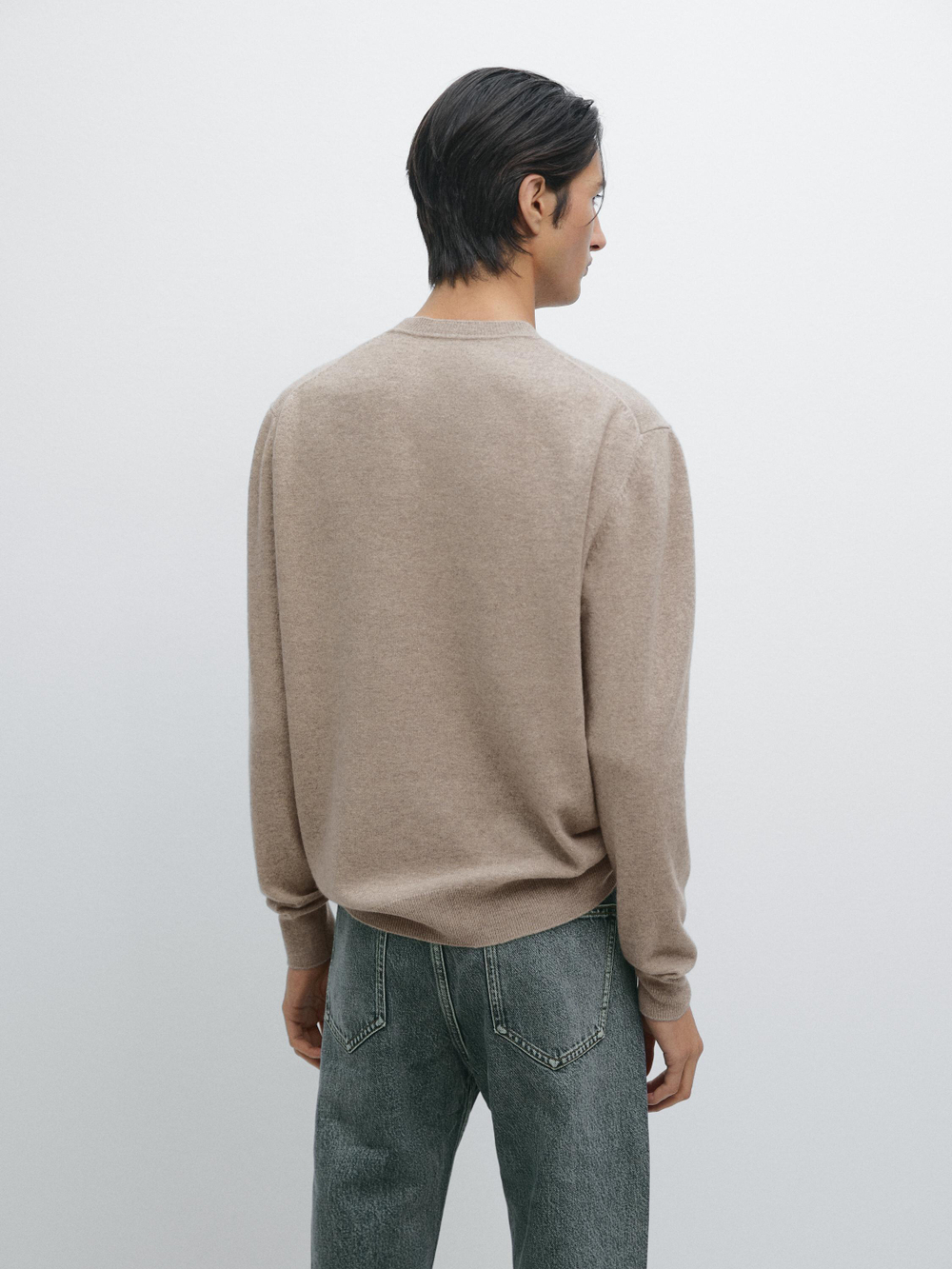 Massimo Dutti Свитер из смесовой шерсти с круглым вырезом, норка