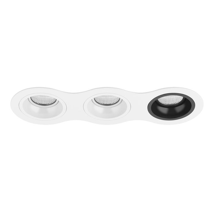 Комплект из светильников и рамки Lightstar Domino Round (214636+214606+214606+214607) D636060607