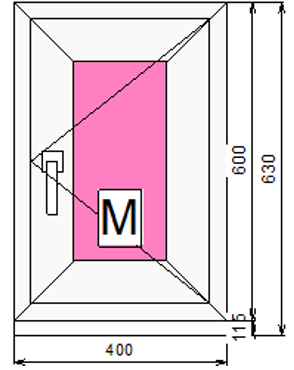 Пластиковое окно 600 х 400 ТермА Эко + Москитная сетка
