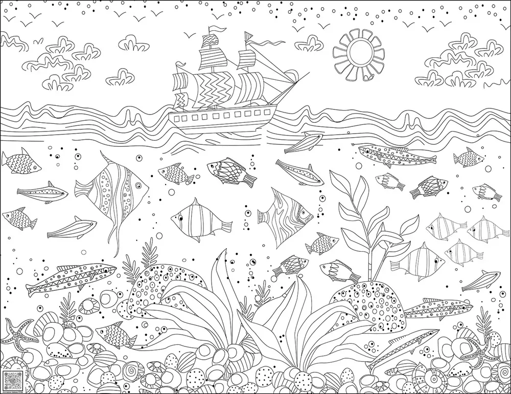 Цифровое панно ID Wall Раскраска "Морские обитатели"