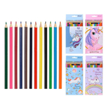 Карандаши цветные, Basir, деревянные, серия "Единорог", цветная упаковка, 12 шт