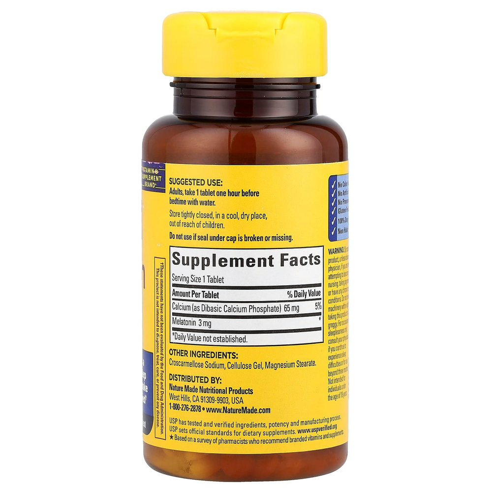 Nature Made, Мелатонин, 3 мг, 120 таблеток
