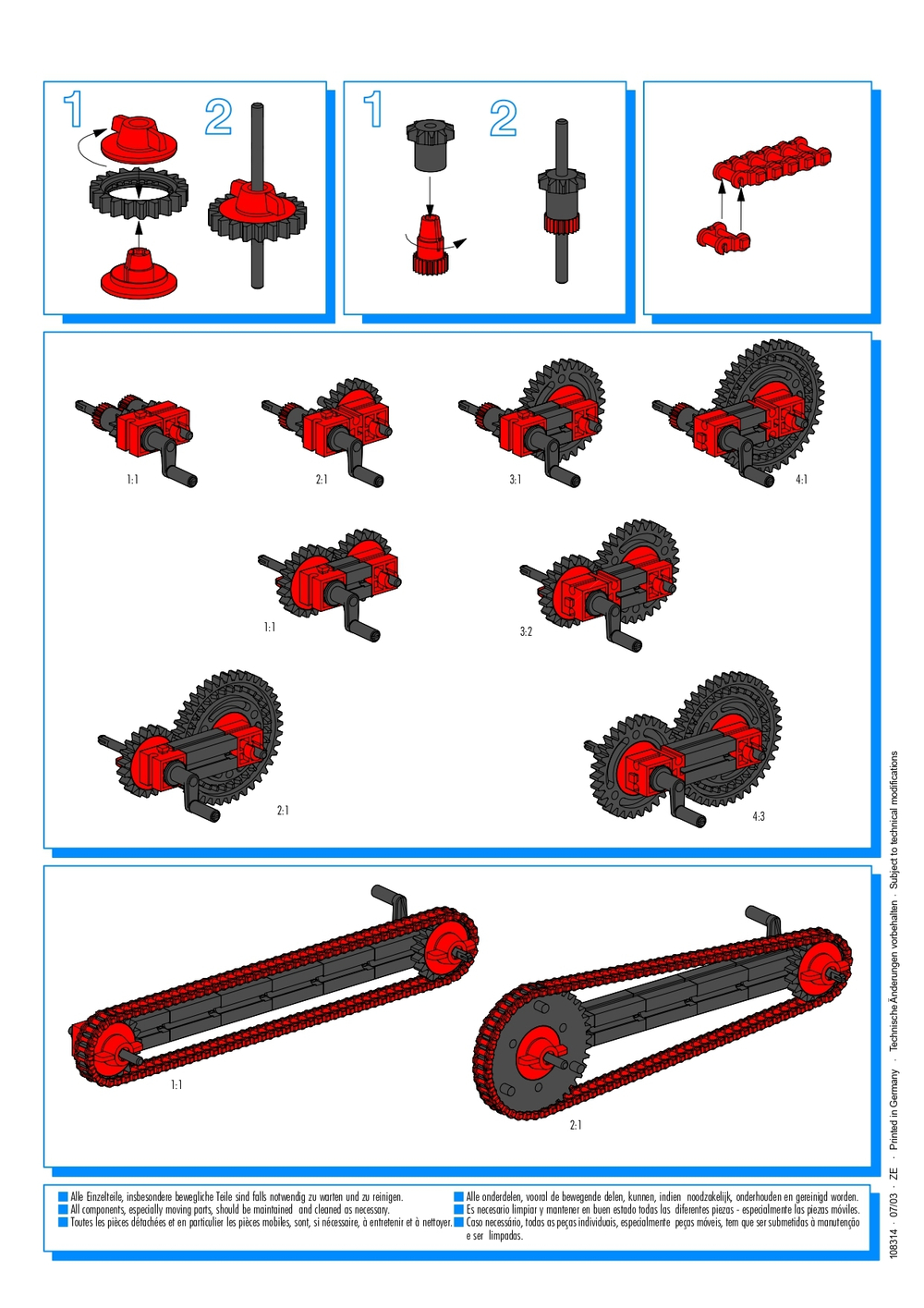 Ресурсный ящик 1000 с деталями для конструкторов Fischertechnik / Creative Box 1000