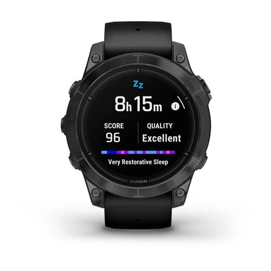 Умные часы Garmin Epix Pro (Gen 2) Standard Edition 47 mm Slate Grey, титановый угольно-серый, DLC, черный силиконовый ремешок