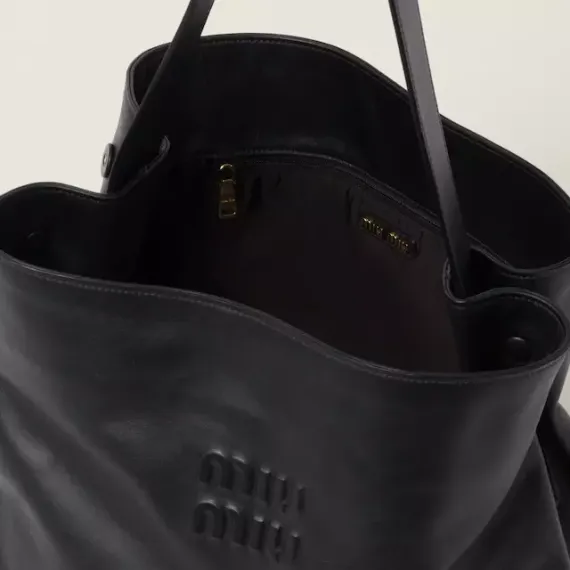 Кожаная сумка Miu Miu черный
