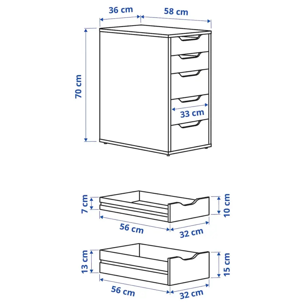 Тумба - IKEA ALEX, 36x70 см, белый, АЛЕКС ИКЕА