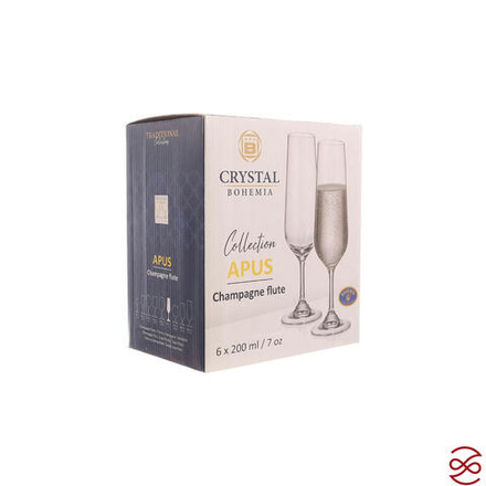 Набор фужеров для шампанского Crystalite Bohemia APUS 200 мл (6 шт)