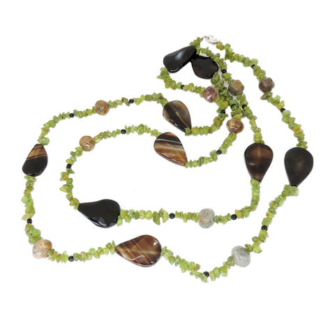 Бусы микс "Адель" агат, хризолит