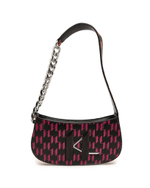 Кожаная сумка хобо k/saddle chain print baguette Karl Lagerfeld - черный(226W3033)