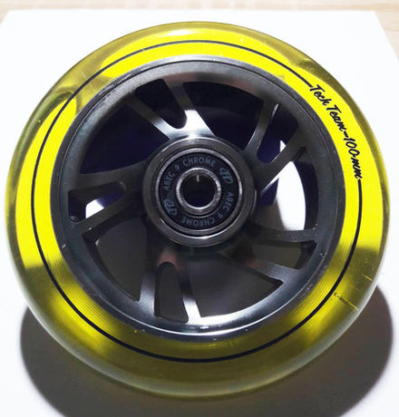 Комплект колес Tech Team 100мм, Wind2 yellow transp.