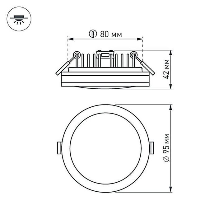 Встраиваемый светодиодный светильник Arlight LTD-95SOL-10W Warm White 017985