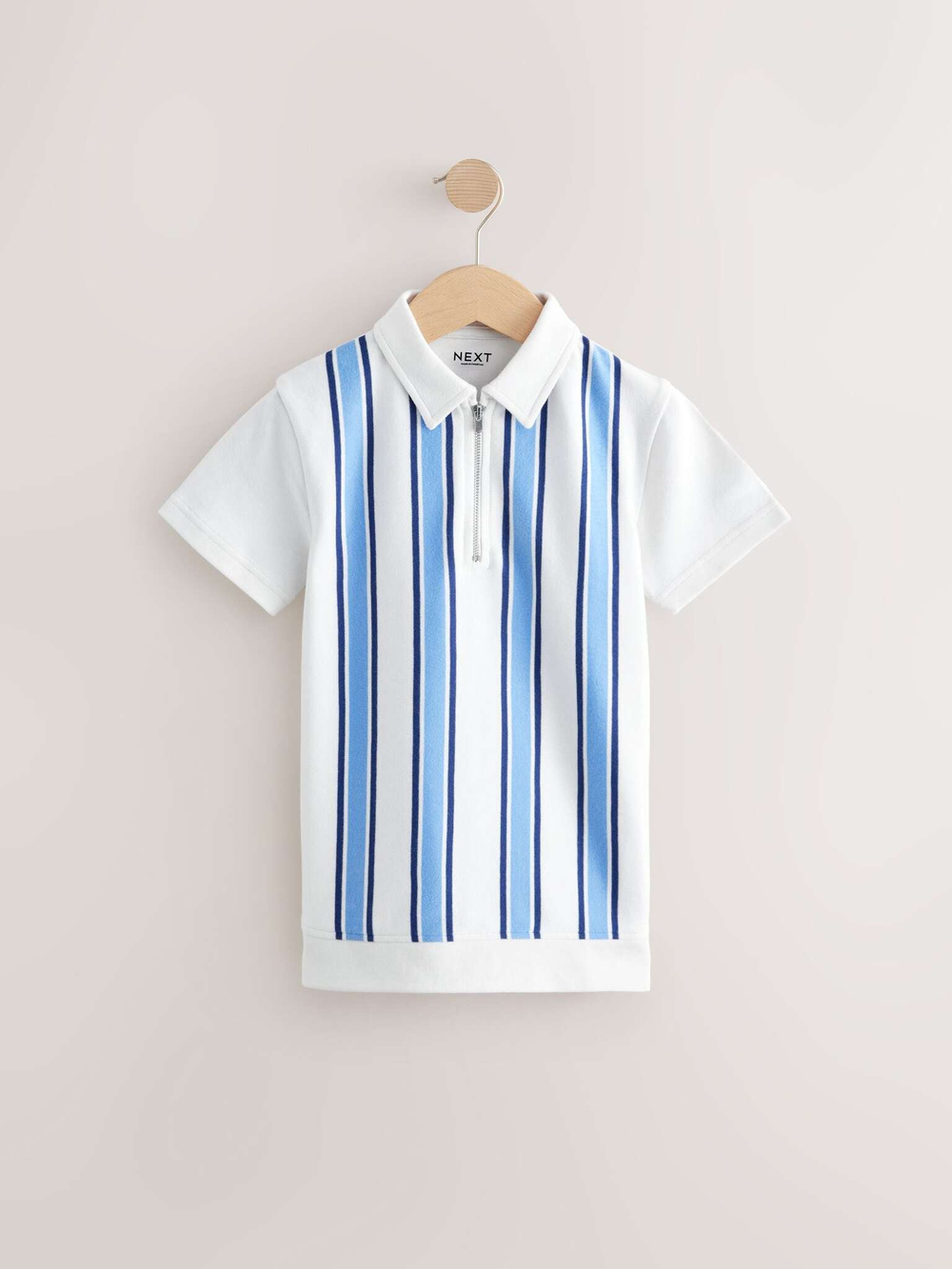 Поло с молнией для мальчика Next E45-619, Белый