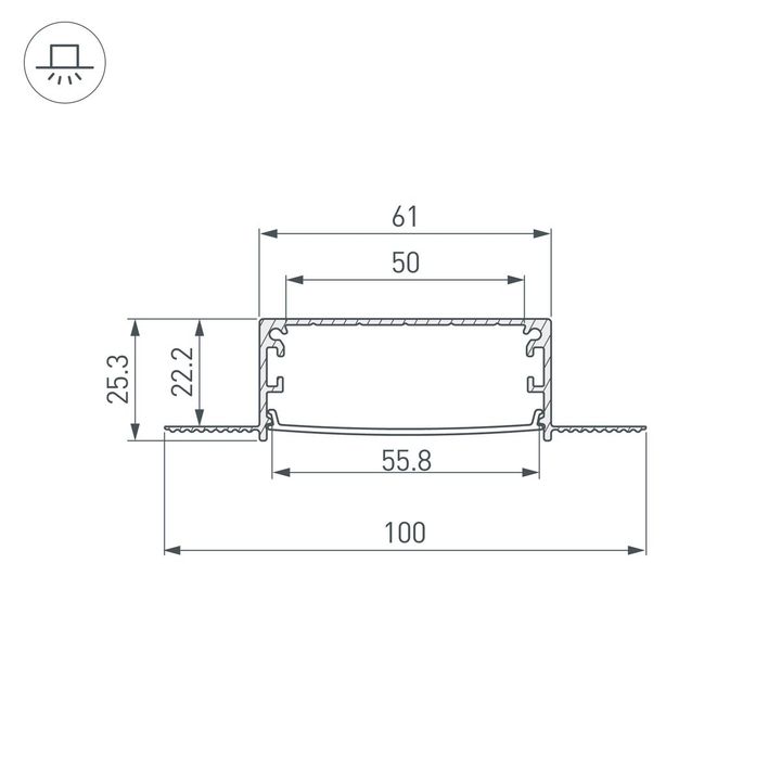 Профиль встраиваемый Arlight Linia60-Fantom-3000 Anod 046410