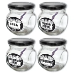 Набор стеклянных банок для продуктов 4шт, 200мл «Соль, перец, лавровый лист, паприка»