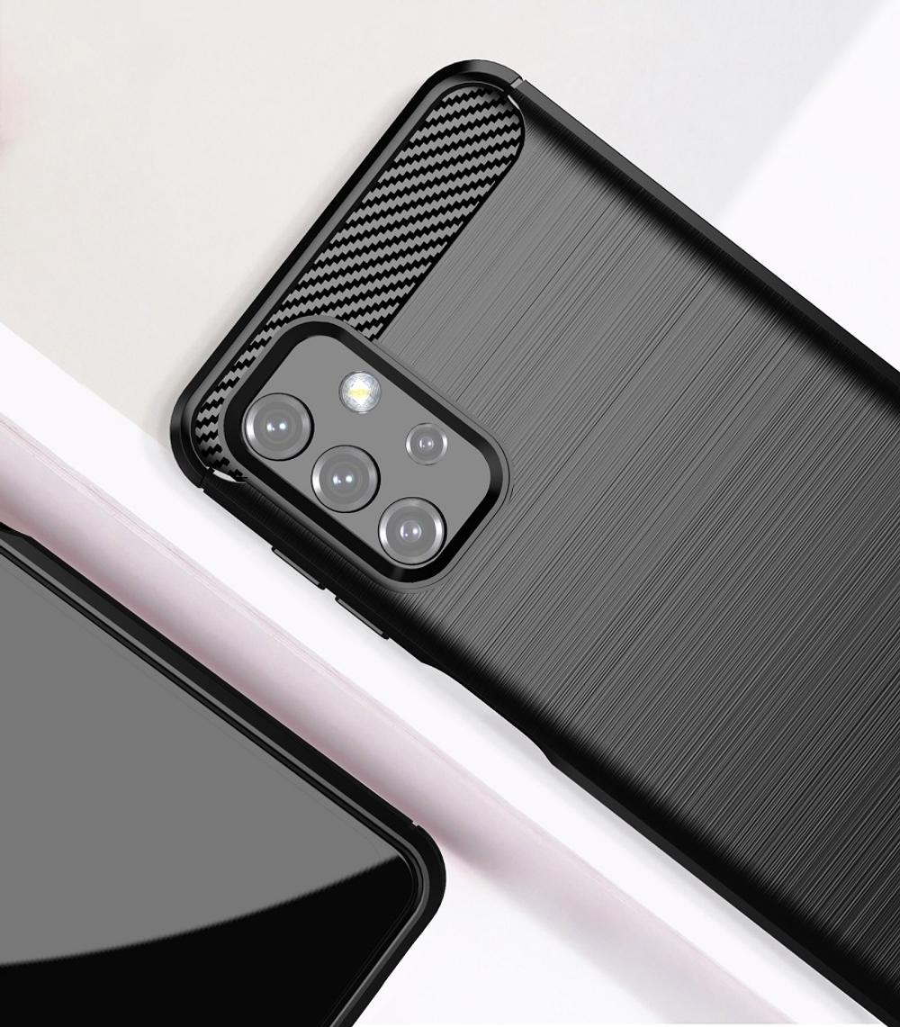 Чехол защитный черный на Samsung Galaxy A32 (2021 год), серия Carbon от Caseport