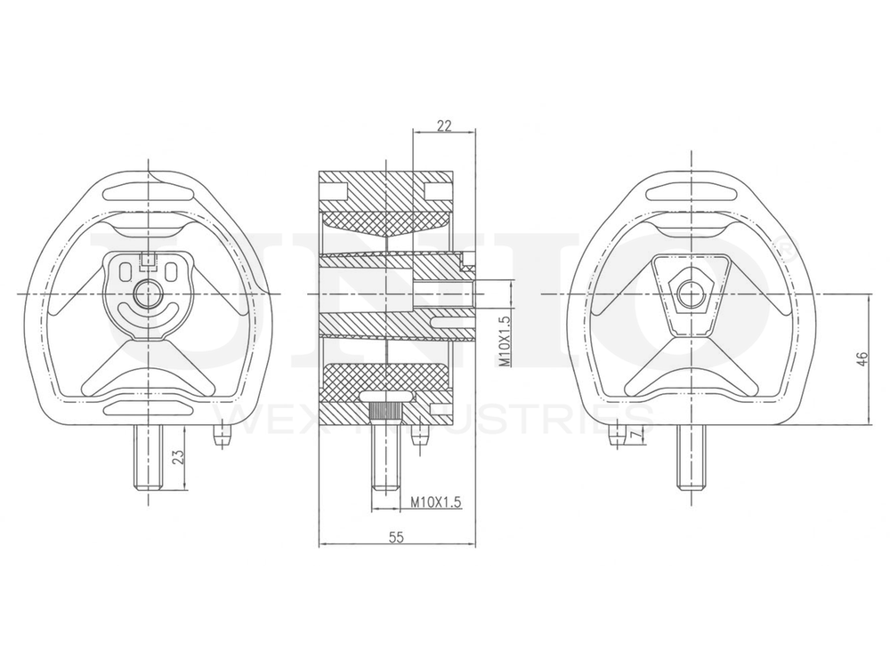 Опора КПП левая UNIO RMP-15097