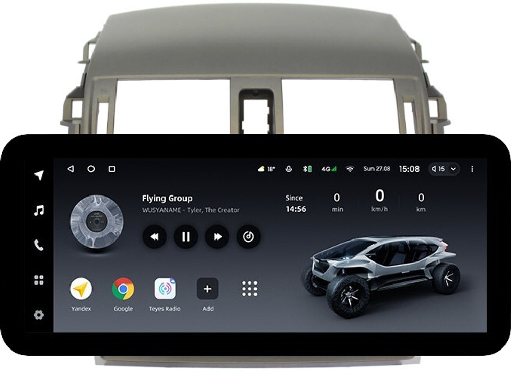 Магнитола для Toyota Corolla 150 2006-2013 (рамка тип 2) - Teyes LUX ONE ROUND монитор 12.3" 2K QLED на Android 10, CarPlay, 4G SIM-слот