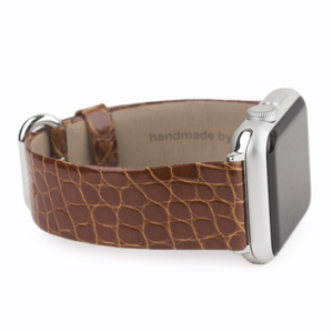 Ремешок для Apple Watch 40/41/42 mm из кожи аллигатора, цвета карамель лак