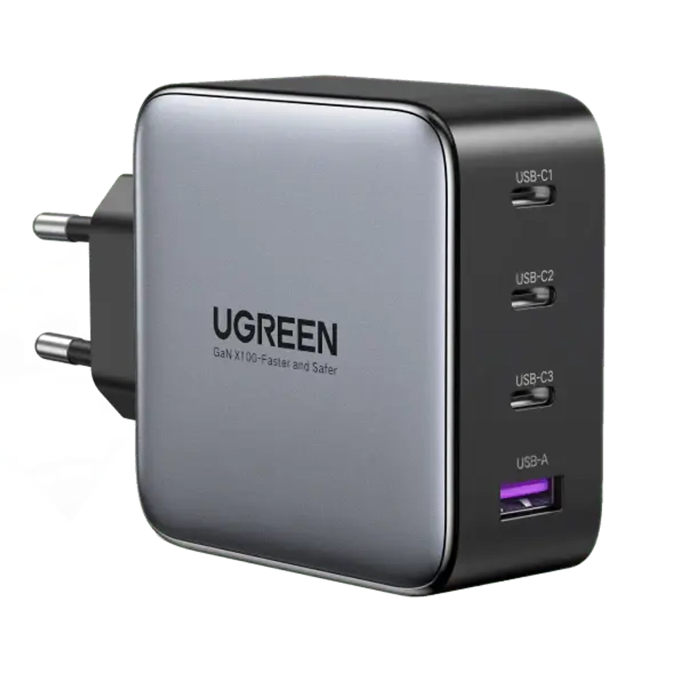 Зарядное устройство 3xUSB C+1xUSB, 100W Gan X, UGREEN 40747