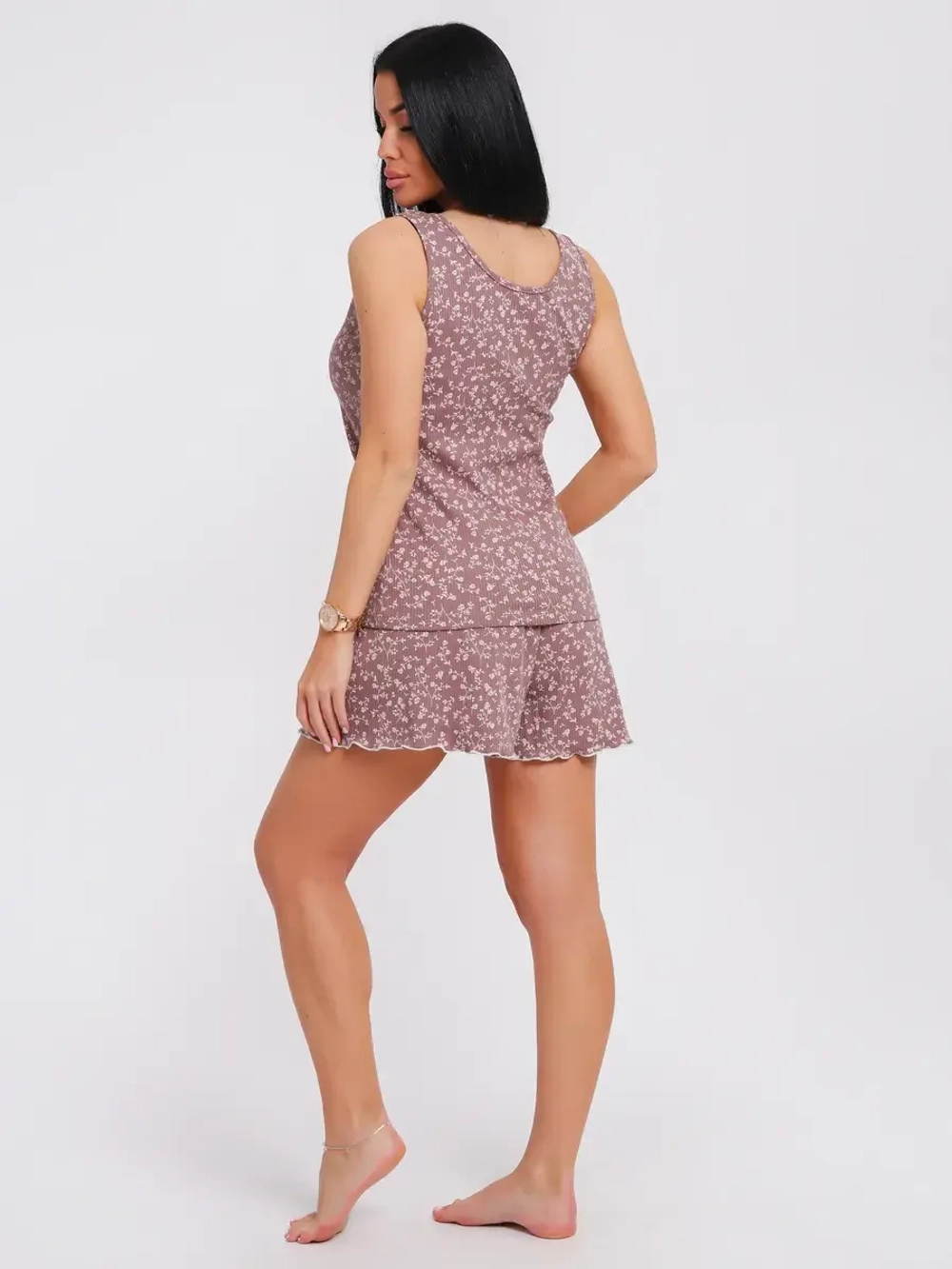 Пижама женская с шортами лапша