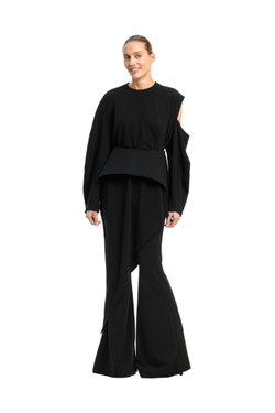 Лонгслив асимметричный Invitation Black