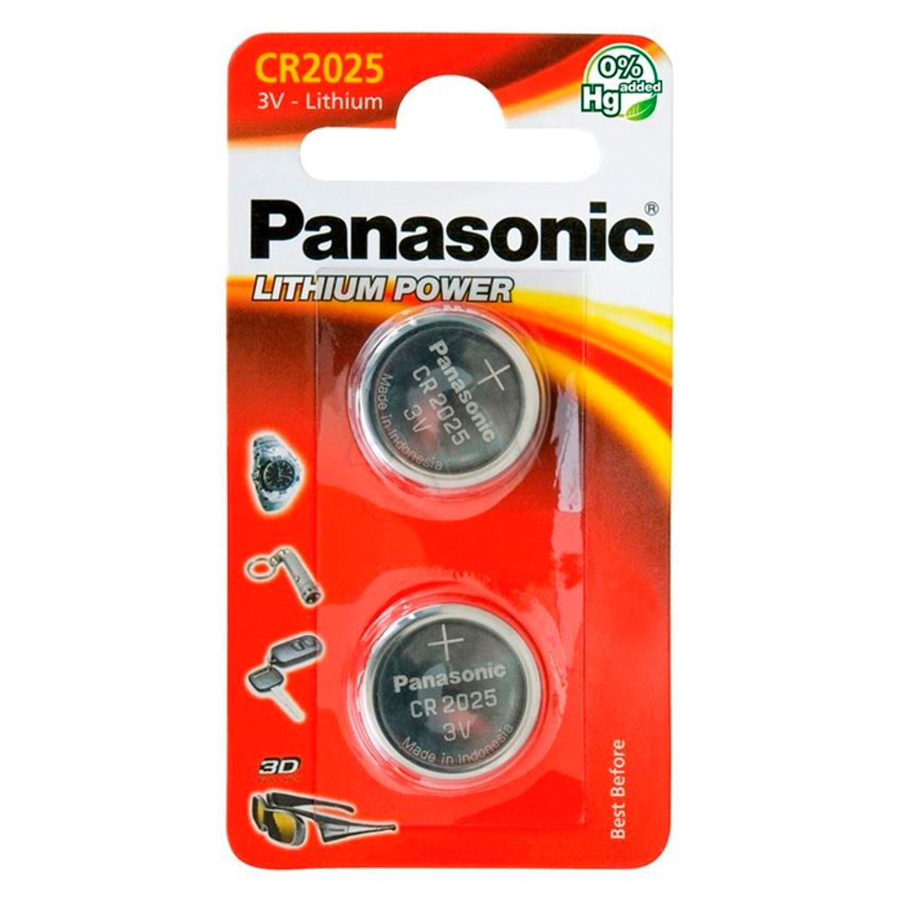 Батарейки Panasonic Lithium Power CR-2025 литиевые 2 шт