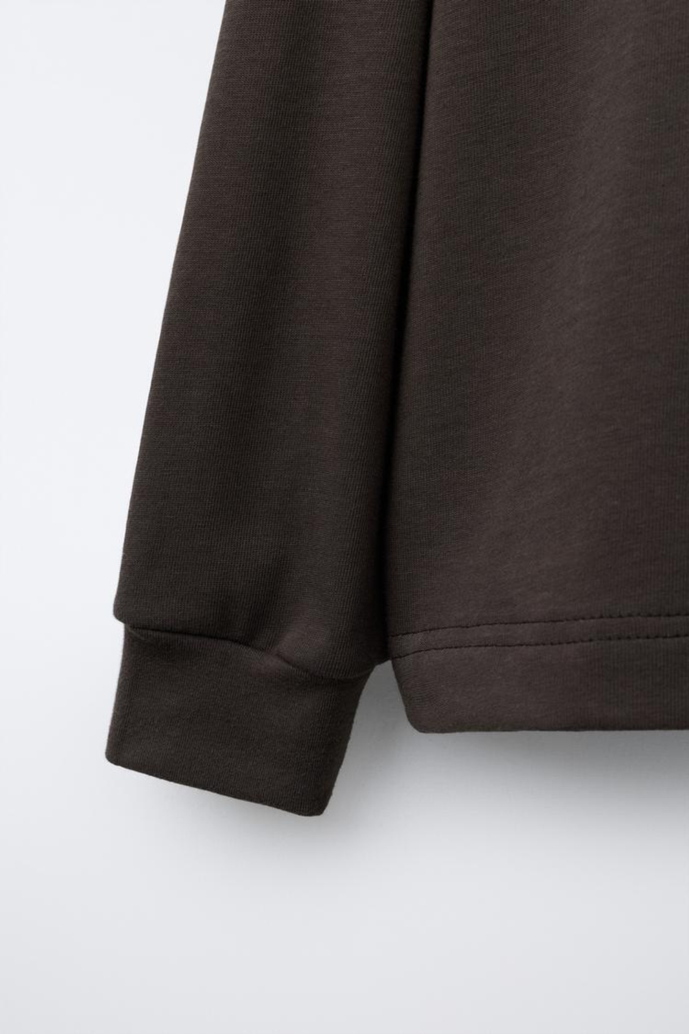 ZARA ПОЛО С ТЕКСТОМ ИЗ ВЕЛЬВЕТА, АНТРАЦИТОВО-СЕРЫЙ