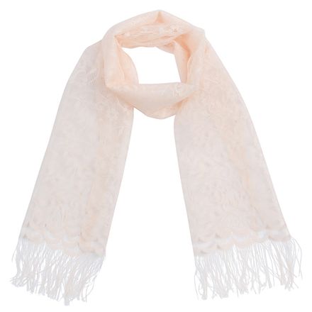 Шарф ажурный женский Персик