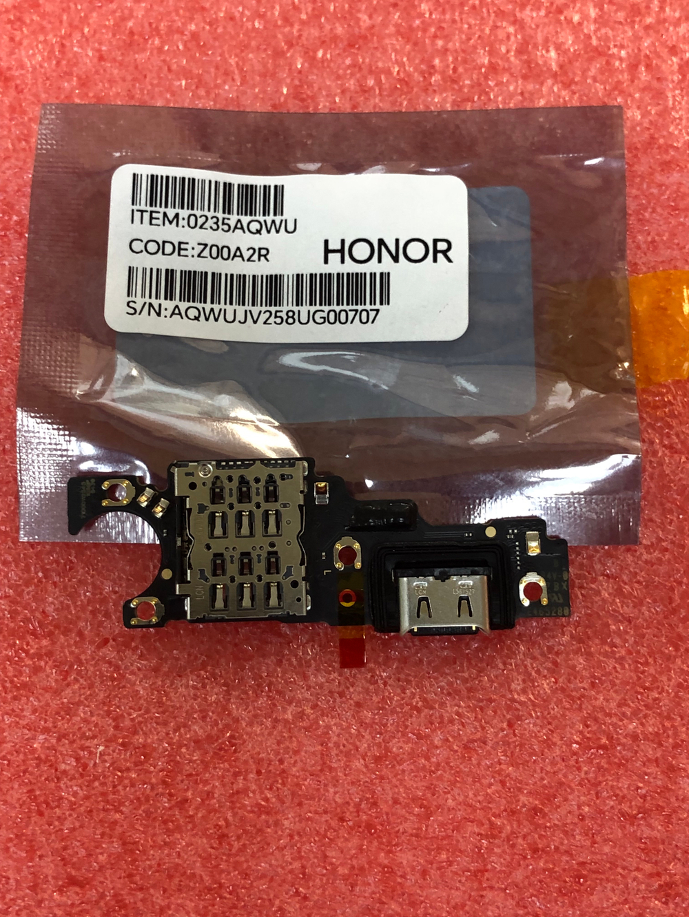 Нижняя плата с разьемом зарядки и симкарты для Honor X7d (LGN-LX1) Оригинал