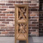 Стеллаж деревянный напольный Юск из массива сосны 3 полки, бейц