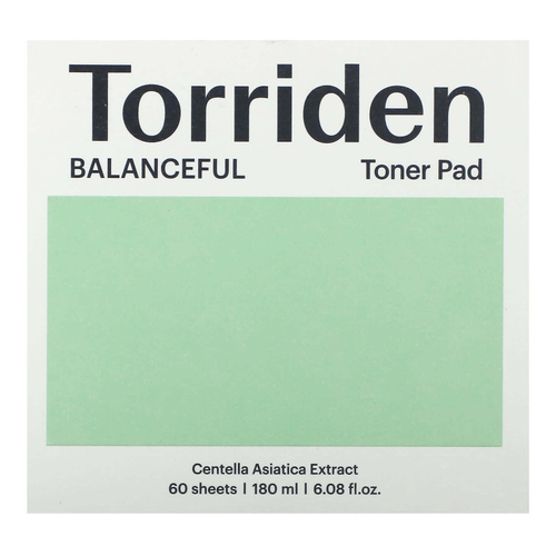 Torriden, Balanceful Cica Toner Pad, 60 листов, 180 мл (6,08 жидк. унц.)