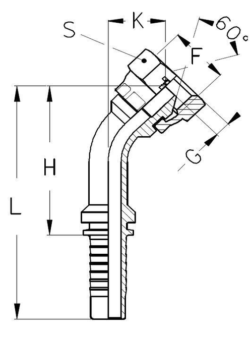 Фитинг DN 06 BSP (Г) 3/8 (45)