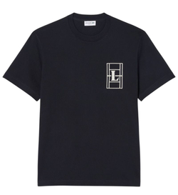 Женская теннисная футболка Lacoste Embroidered Heavy Jersey - black