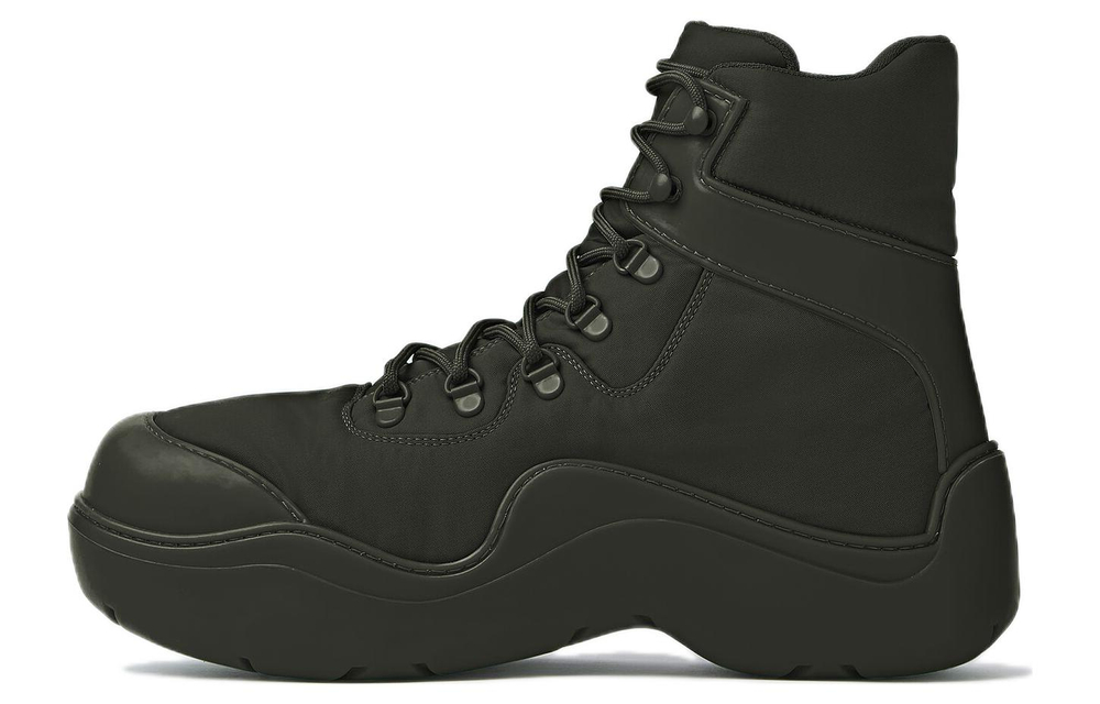 Bottega Veneta Puddle Short Combat Boots Men"s Black