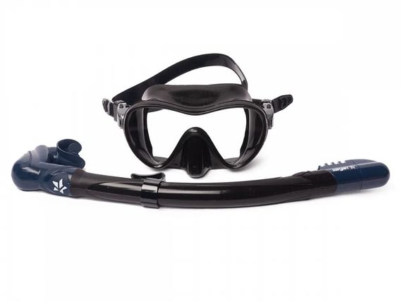 Набор маска+трубка Sargan Агидель Black Type черный/темно-синий