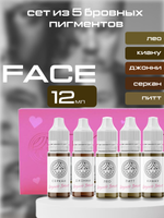 Сет пигментов для бровей FACE Organic Love 5шт 12 мл.